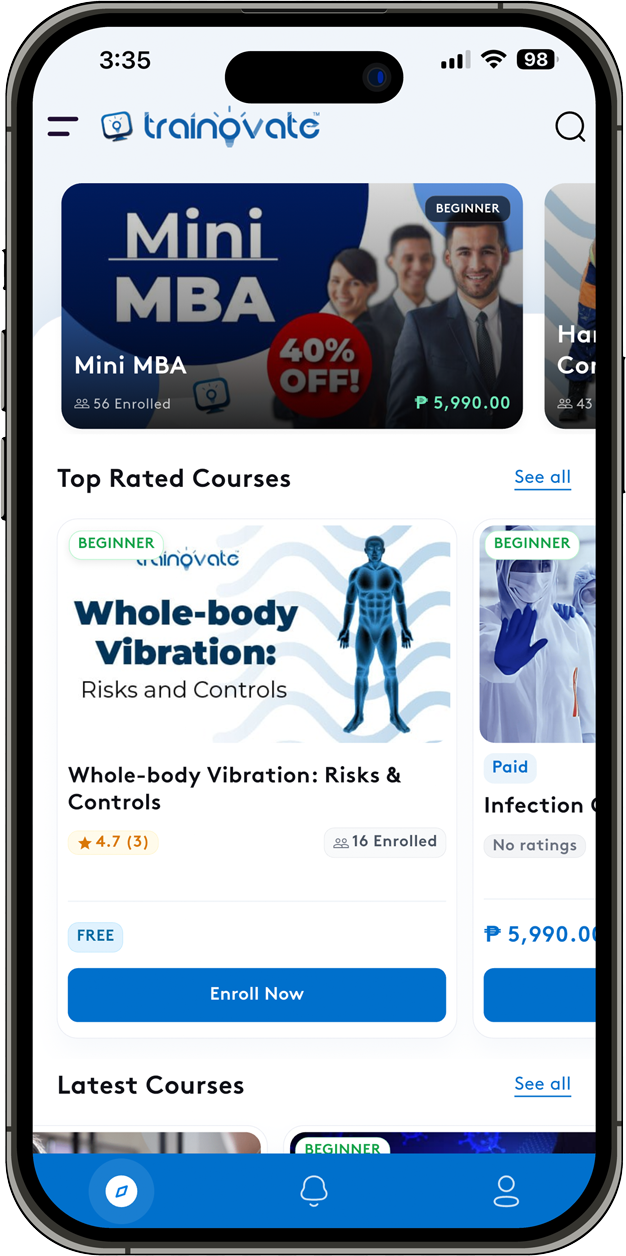 Trainovate Mobile App Preview